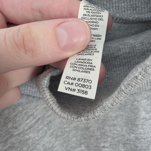 Alo Yoga Gray Sporty Fleece Athleisure Neutral Turtleneck Pullover Size Small - Picture 3 of 6